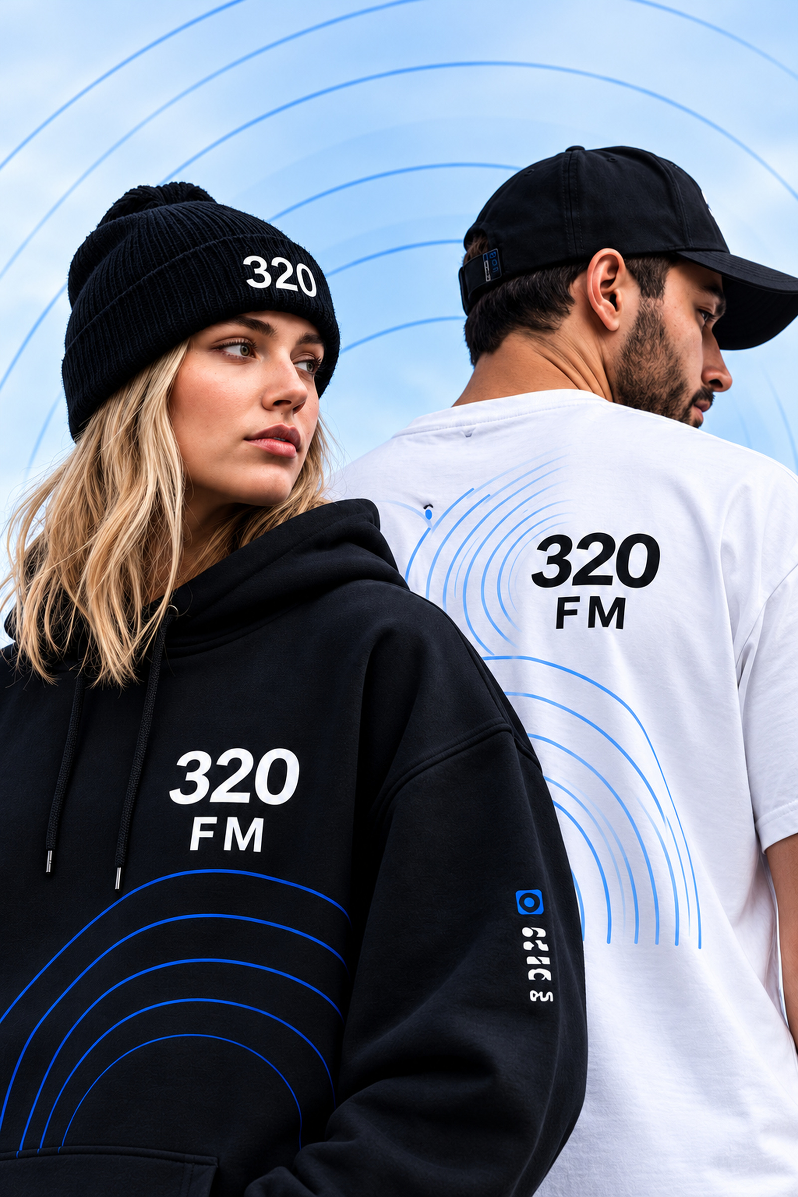 320 FM Editorial Store – Kampagnenmotiv mit 320-FM-Streetwear